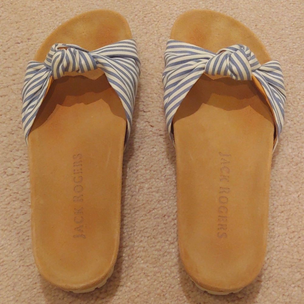 Jack Rogers sandals, blue/white, sz 7, worn once